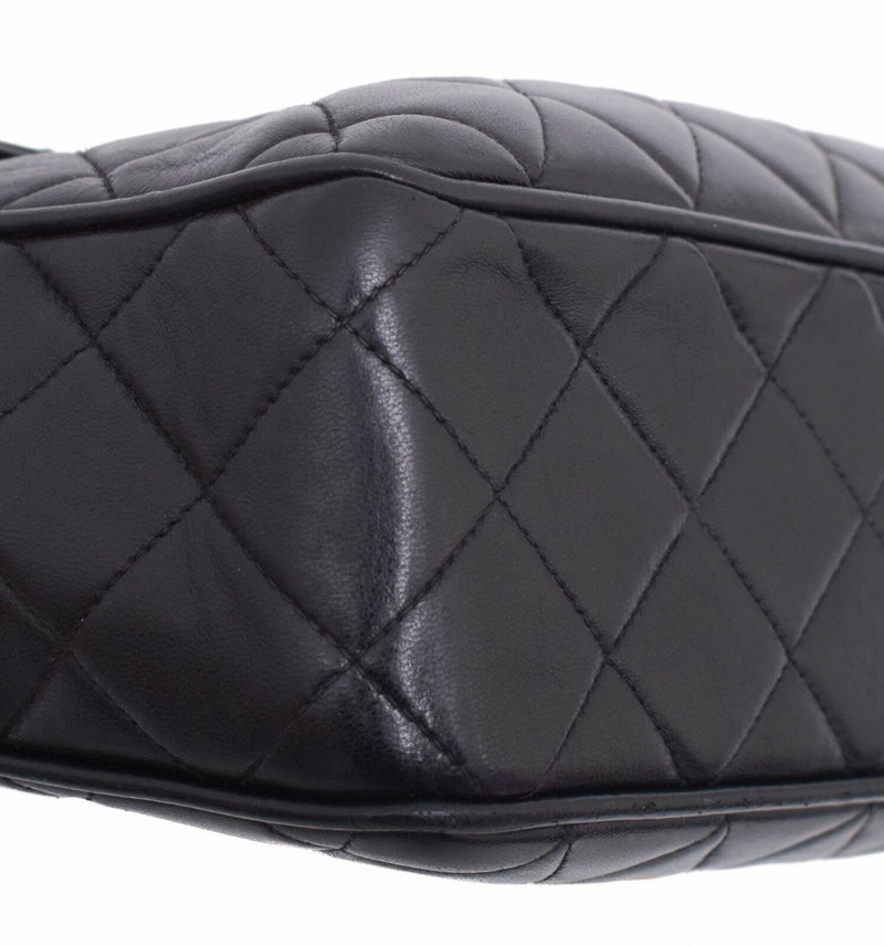 Chanel Black Quilted Leather Gold Cc