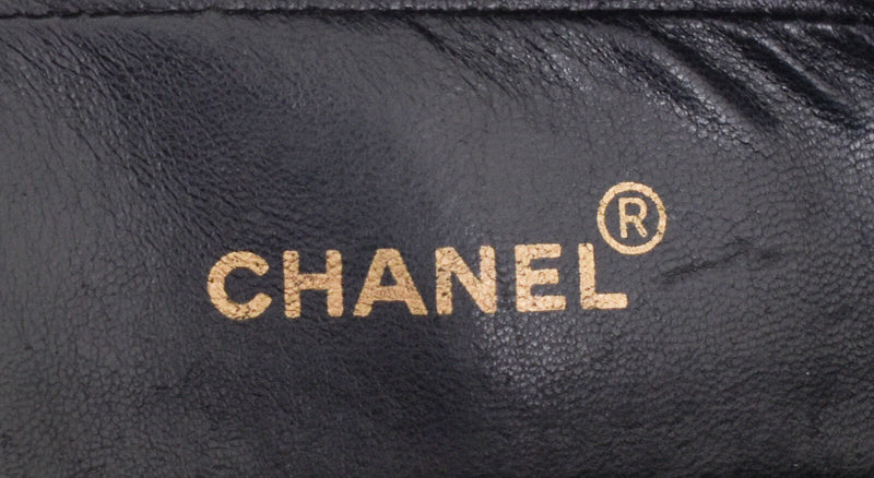 Chanel Black Quilted Leather Gold Cc