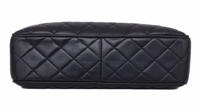 Chanel Black Quilted Leather Gold Cc