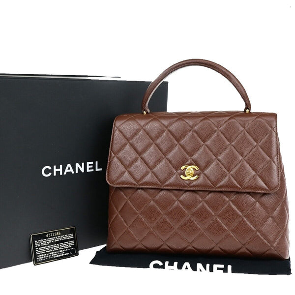 Chanel Cc Logo Matelasse Hand Bag Caviar