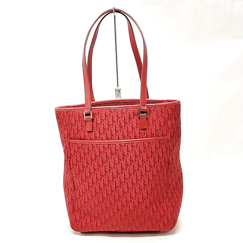 Christian Dior Tote Bag Red Canvas