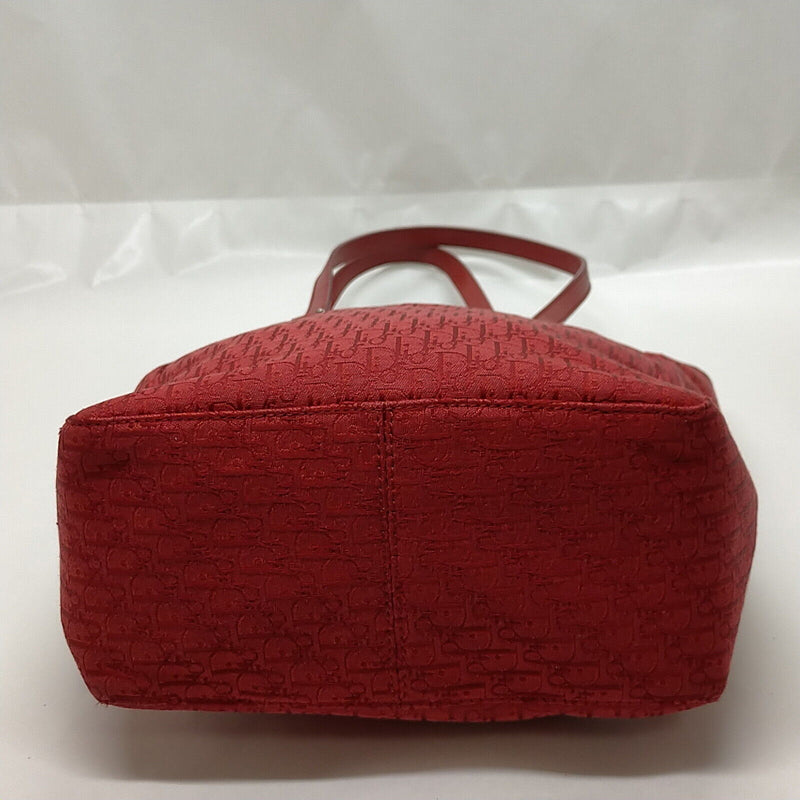 Christian Dior Tote Bag Red Canvas