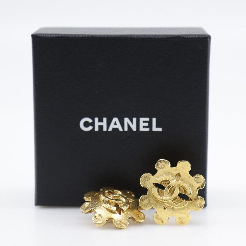 Chanel Coco Mark Earring Vintage Plated