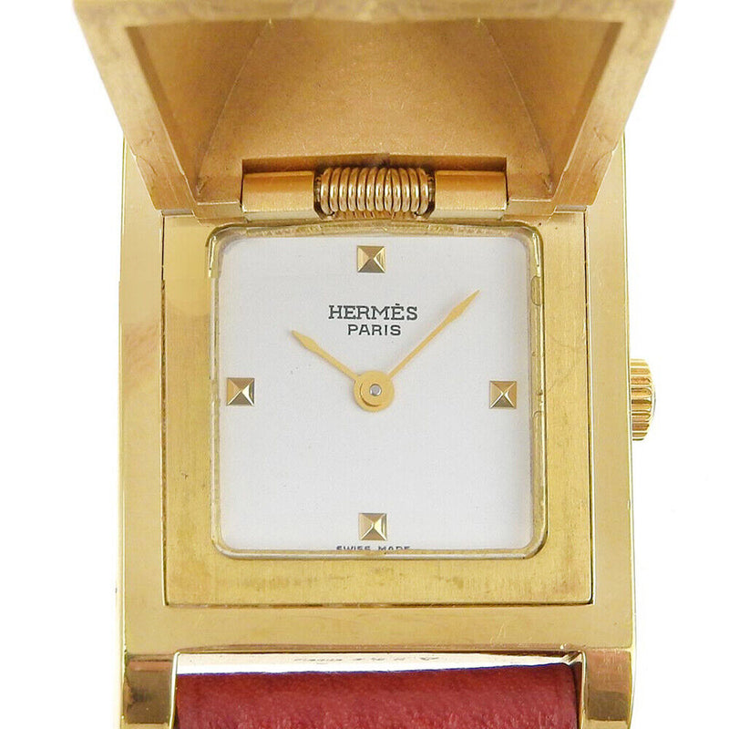 Hermes Medor Watches Wine-Red/Gold