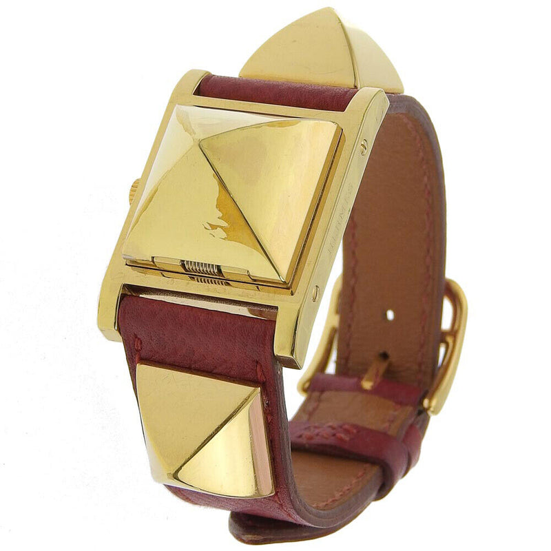 Hermes Medor Watches Wine-Red/Gold