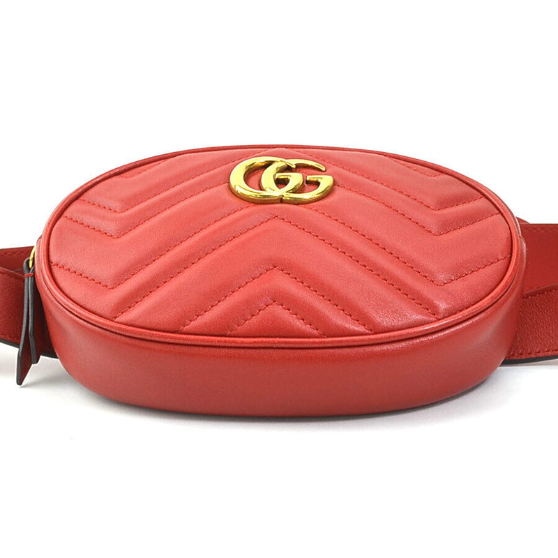 Gucci Gg Marmont Waist Bag Belt Red