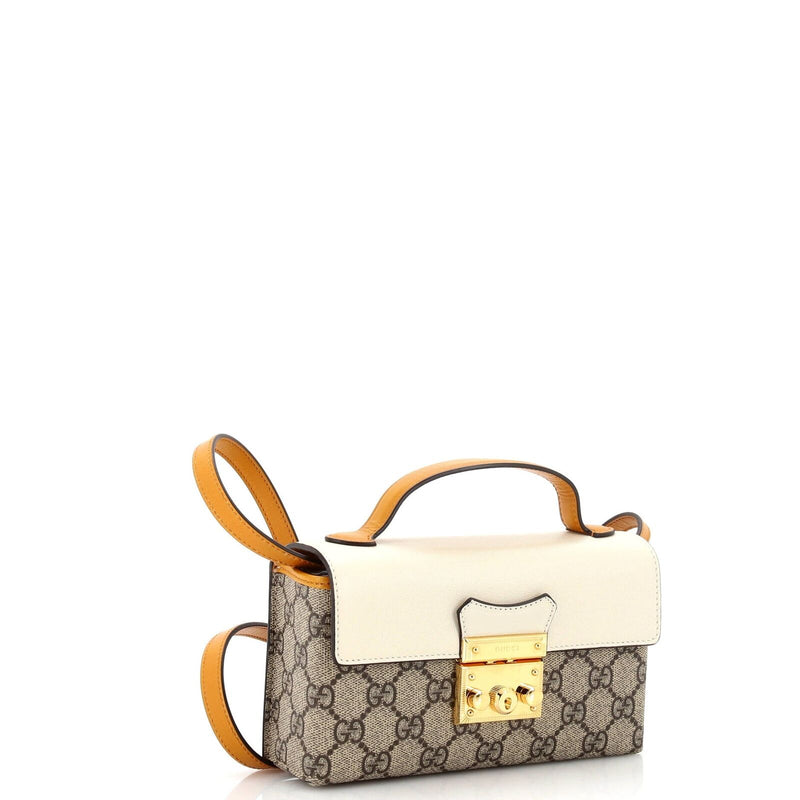 Gucci Padlock Top Handle Bag Gg Coated