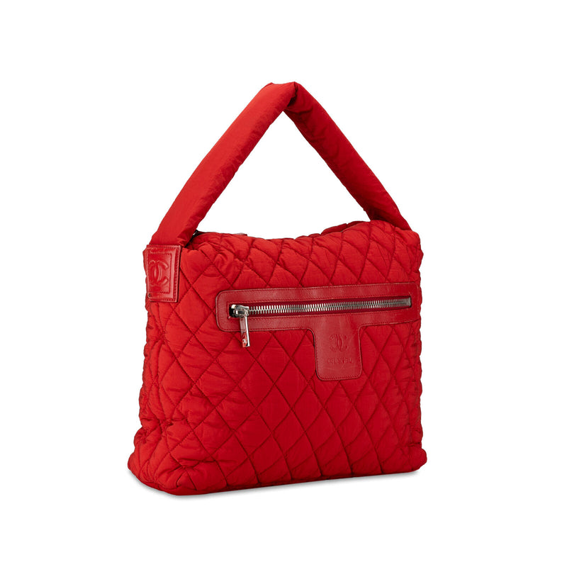 Chanel Quilted Coco Cocoon Hobo Red