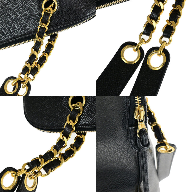 Chanel Cc Logo Chain Shoulder Bag Caviar