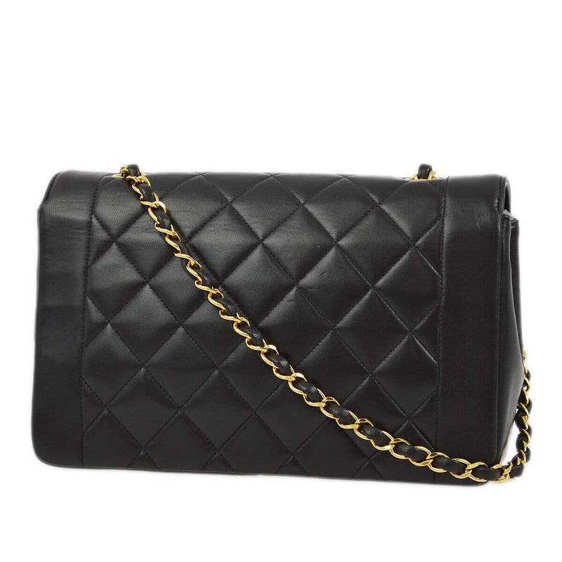 Chanel Black Lambskin Medium Diana