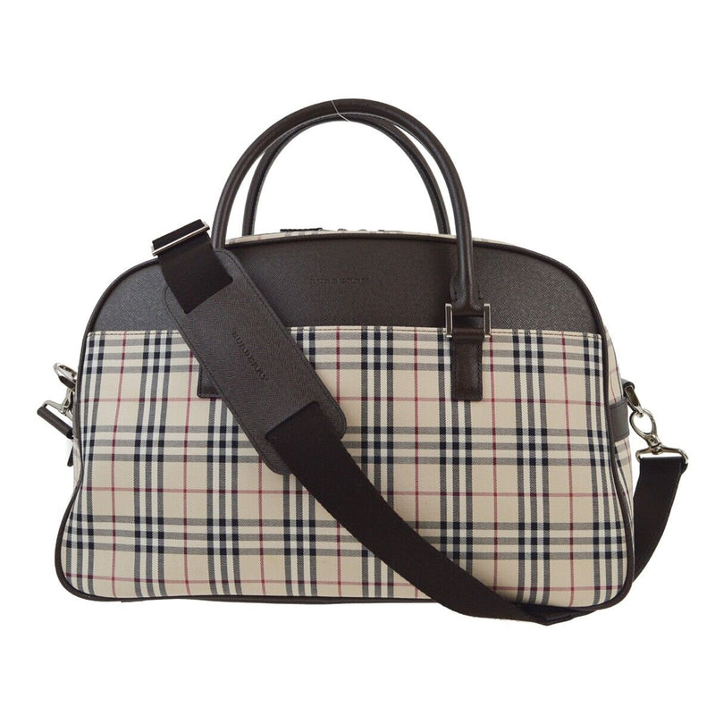 Burberry Beige Brown Check 2Way Duffle