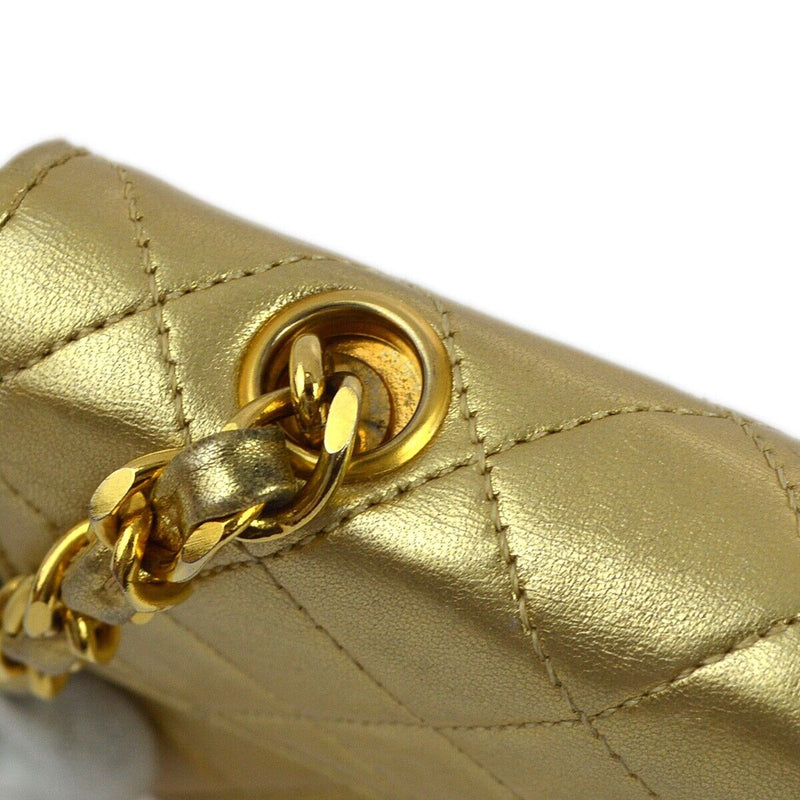 Chanel Gold Lambskin Straight Flap