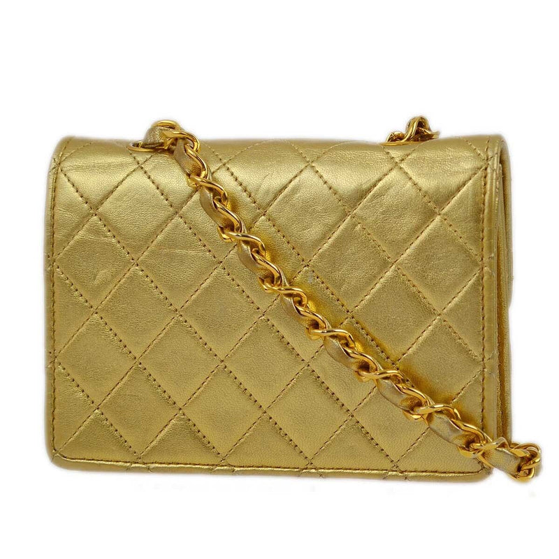 Chanel Gold Lambskin Straight Flap