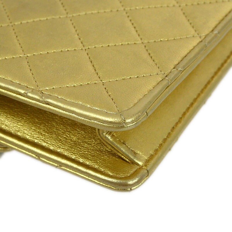 Chanel Gold Lambskin Straight Flap