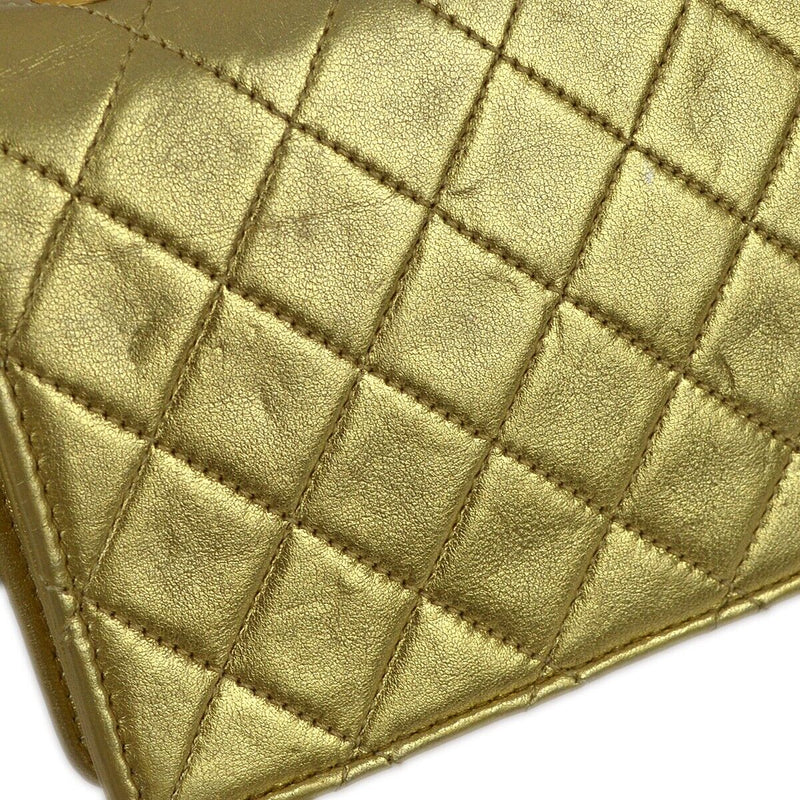 Chanel Gold Lambskin Straight Flap