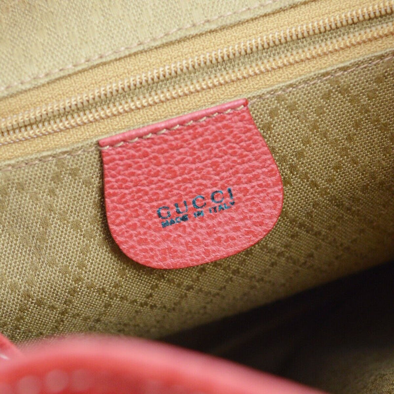 Gucci Red Suede Bamboo Backpack