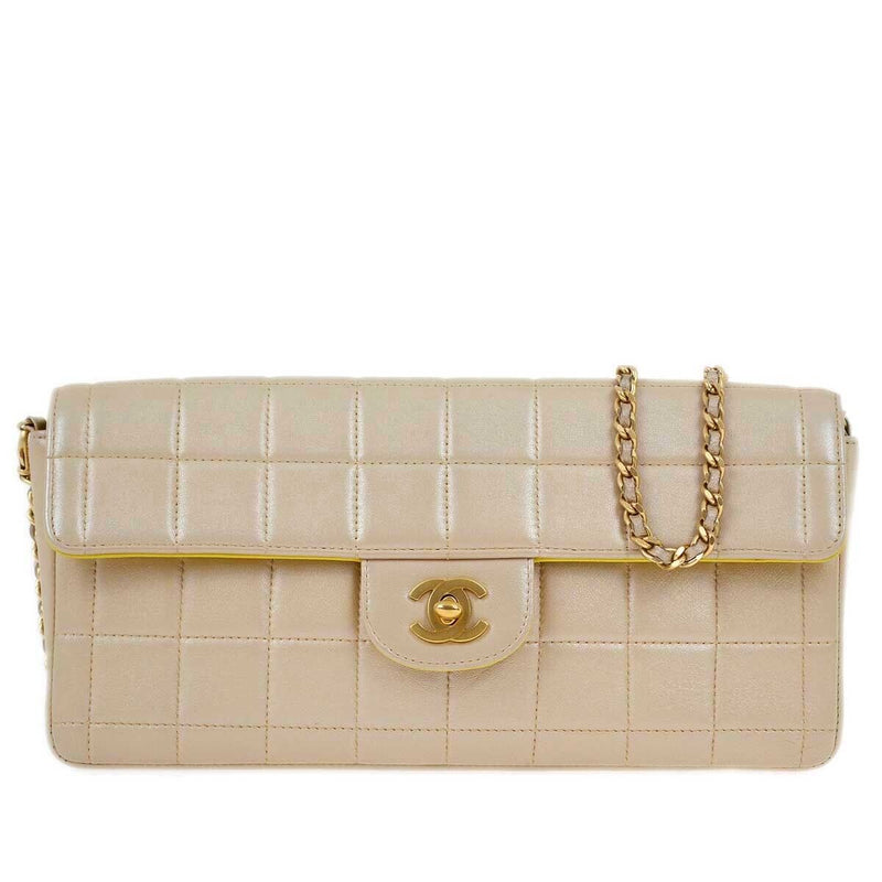 Chanel Metallic Beige Lambskin East West