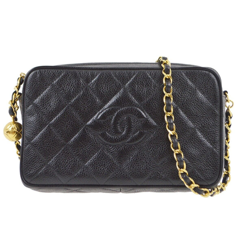 Chanel Black Caviar Skin Camera Bag Mini