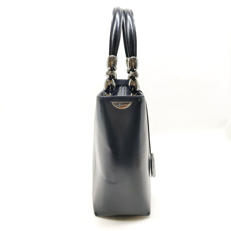 Christian Dior Hand Bag Black Leather