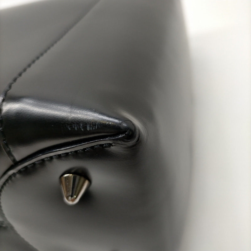 Christian Dior Hand Bag Black Leather