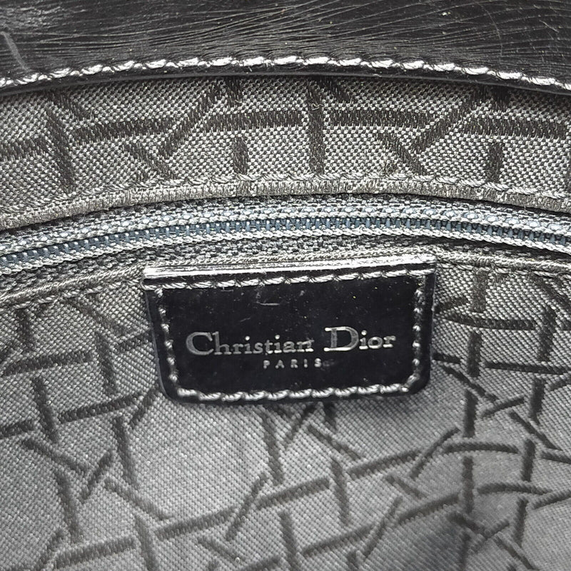 Christian Dior Hand Bag Black Leather