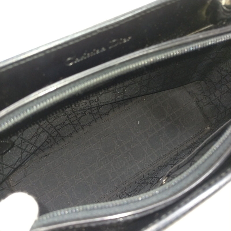 Christian Dior Hand Bag Black Leather