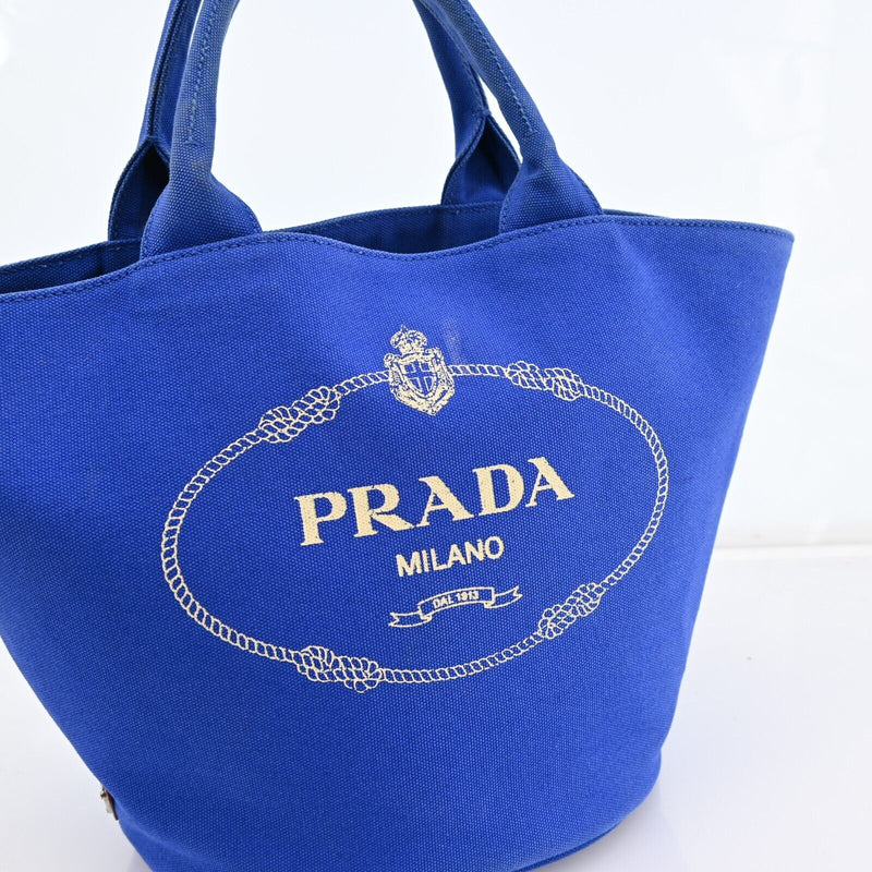 Prada Logos Canapa Canvas Hand Bag