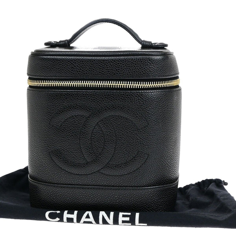 Chanel Cc Logo Vanity Hand Bag Caviar