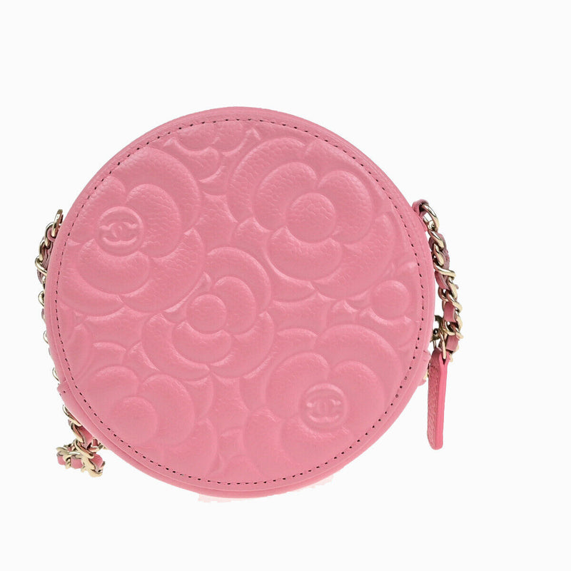 Chanel Cc Logo Camellia Round Mini Chain