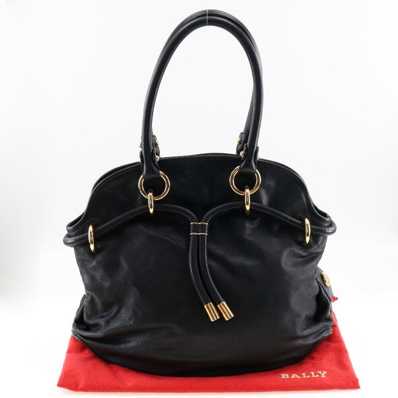 Bally Shoulder Bag Black Leather Women