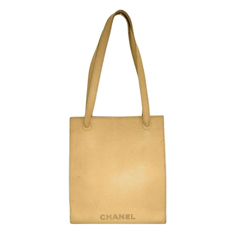 Chanel Logo Shoulder Bag Leather Women