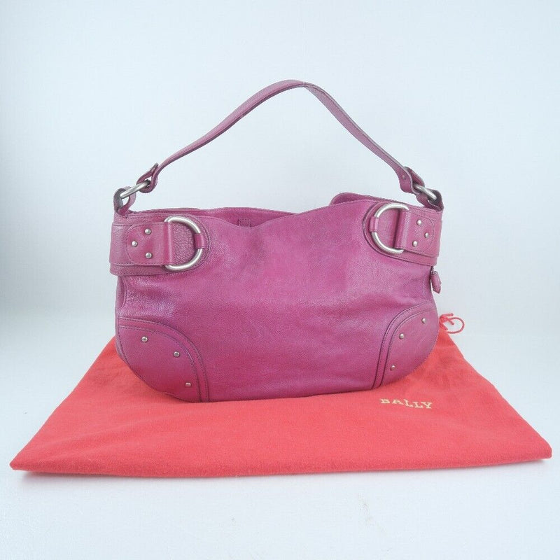 Bally Shoulder Bag Pink Calfskin Women