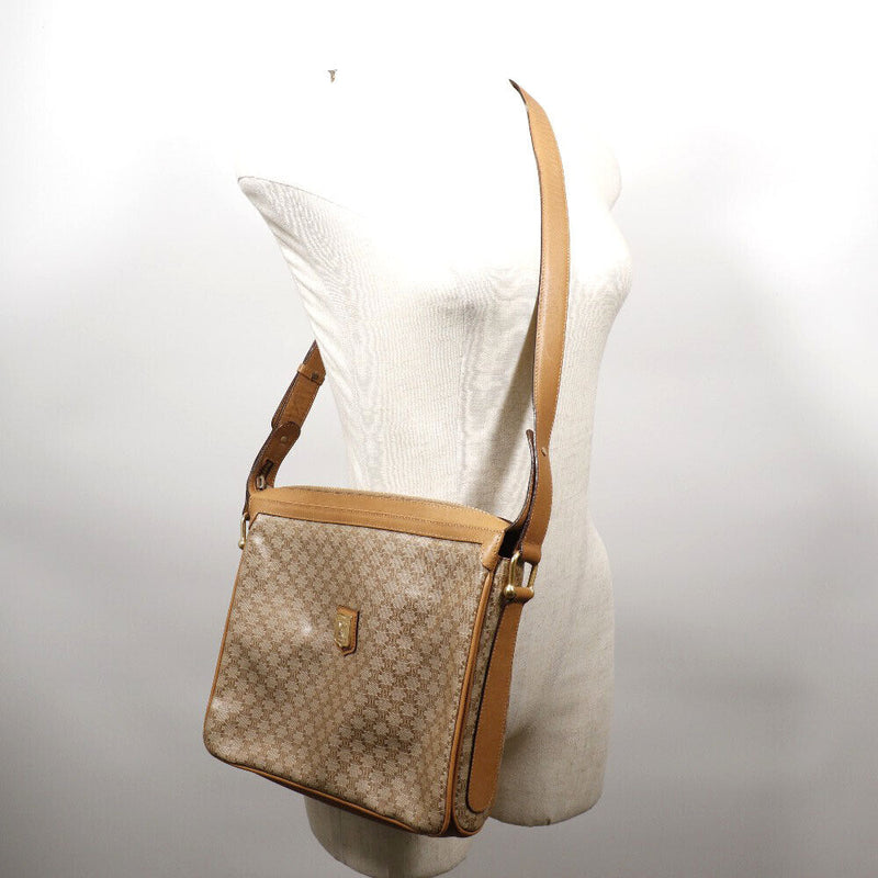 Celine Macadam Shoulder Bag Beige Pvc