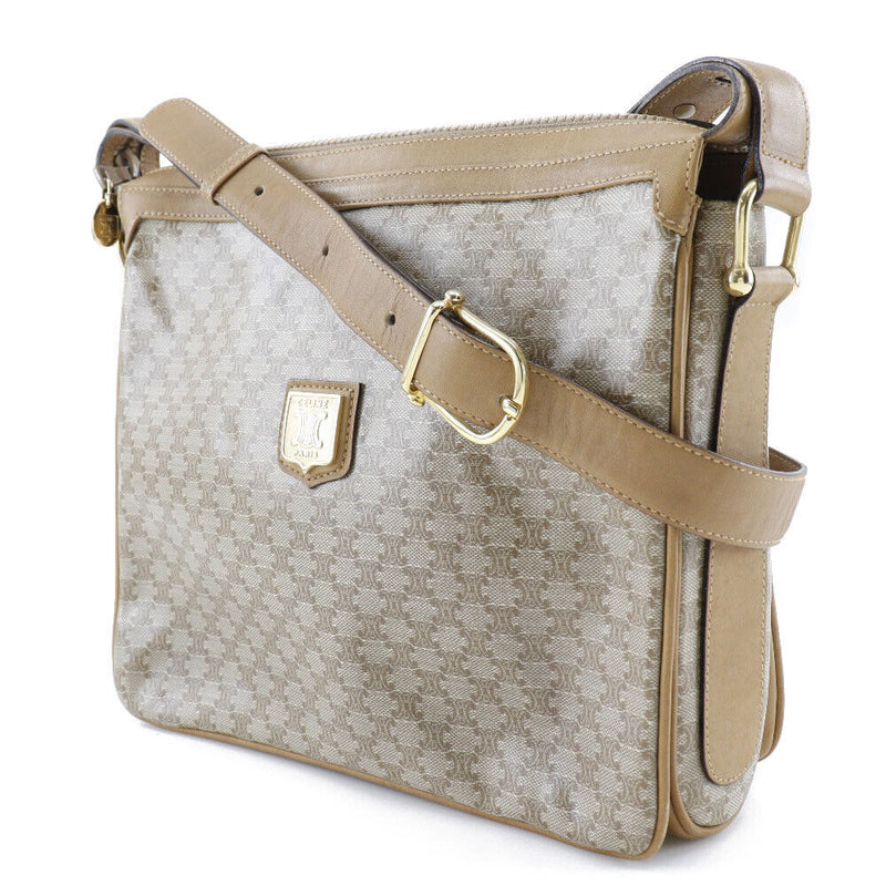 Celine Macadam Shoulder Bag Beige Pvc