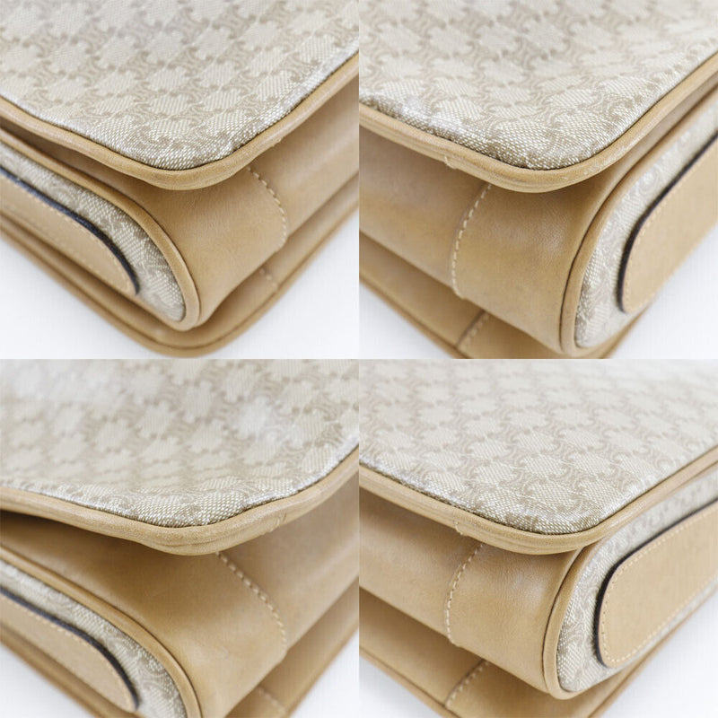 Celine Macadam Shoulder Bag Beige Pvc