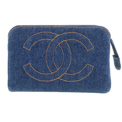 Chanel Cosmetic Porch Pouch Blue Denim