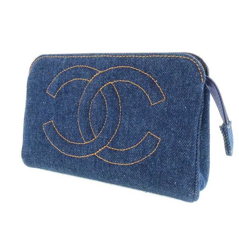 Chanel Cosmetic Porch Pouch Blue Denim