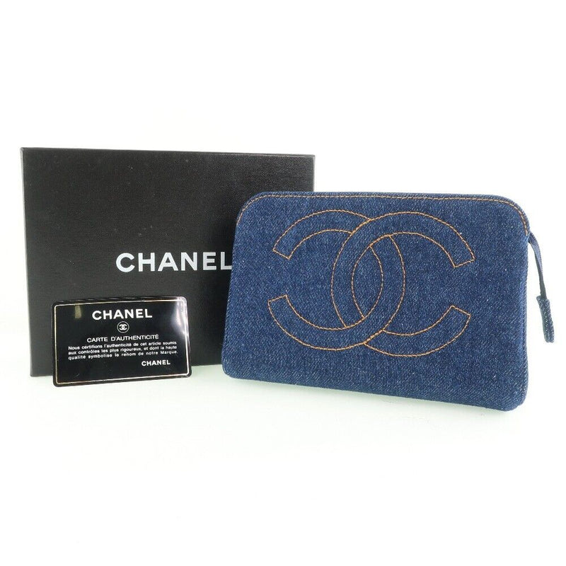 Chanel Cosmetic Porch Pouch Blue Denim