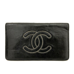 Chanel Cc Logo Chain Leather Long Bifold