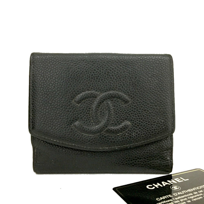 Chanel Cc Logo Caviar Skin Bifold