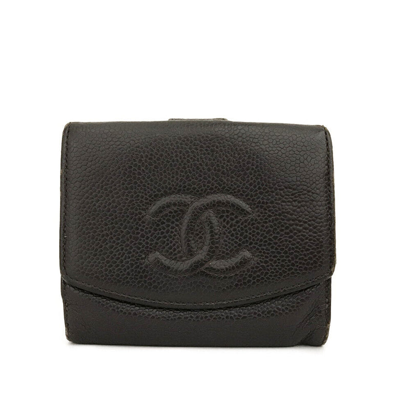 Chanel Cc Logo Caviar Skin Bifold