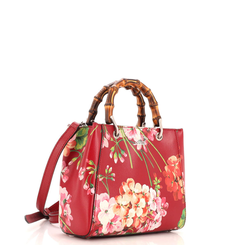 Gucci Bamboo Shopper Tote Blooms Print