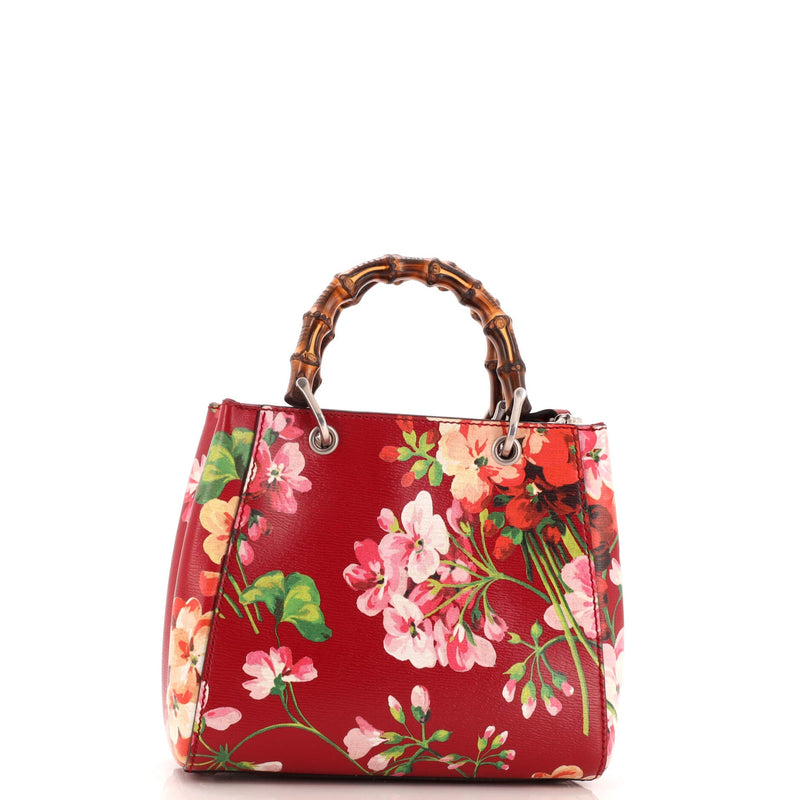 Gucci Bamboo Shopper Tote Blooms Print