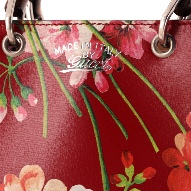 Gucci Bamboo Shopper Tote Blooms Print