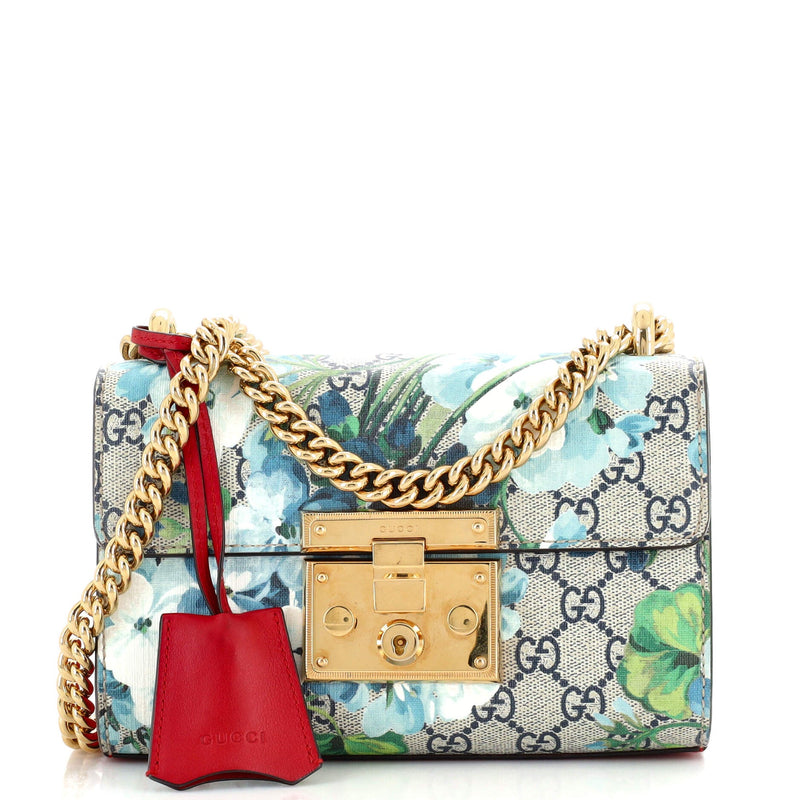 Gucci Padlock Shoulder Bag Blooms Print