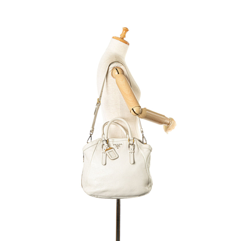 Prada Vitello Daino White Calf