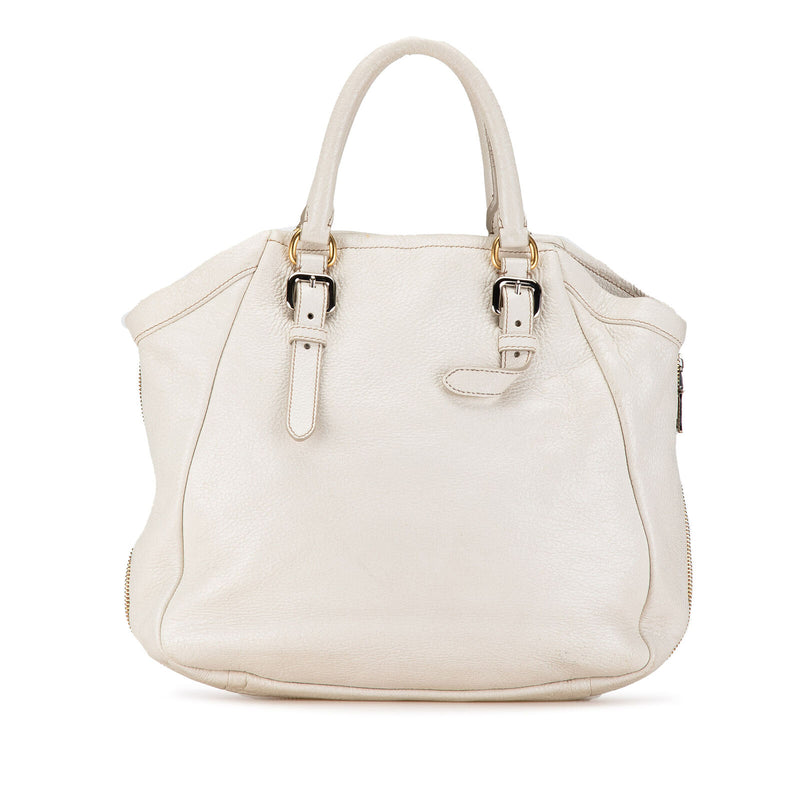 Prada Vitello Daino White Calf