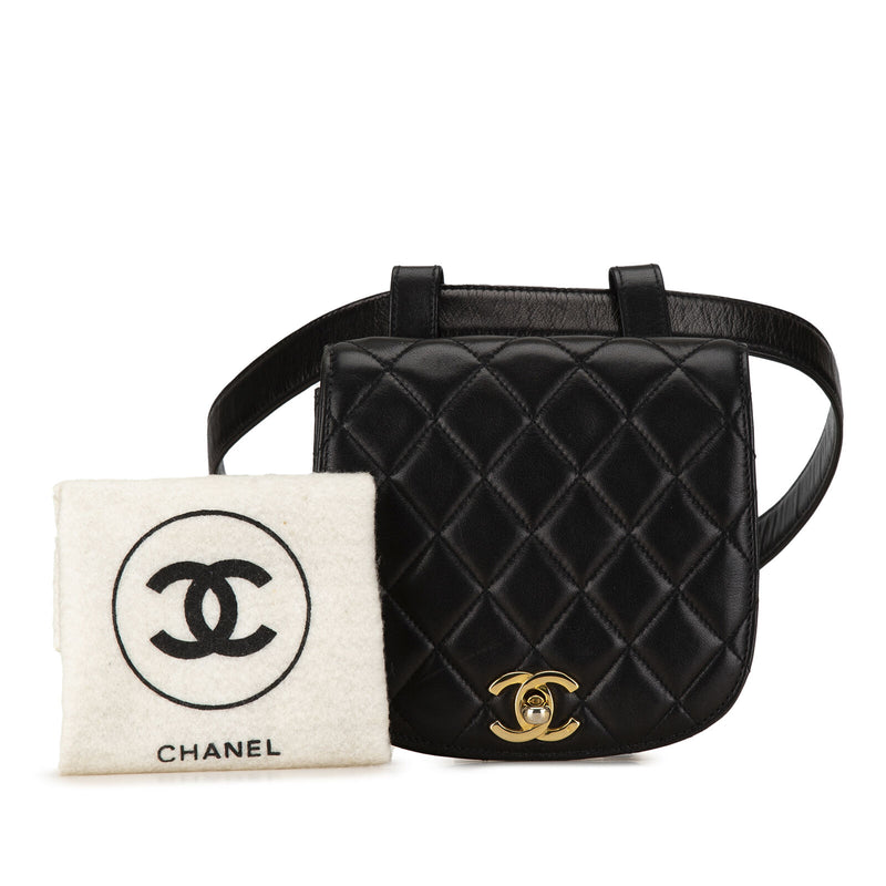 Chanel Cc Quilted Lambskin Black