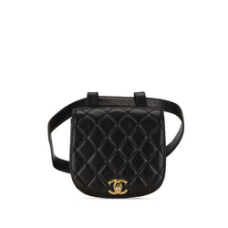 Chanel Cc Quilted Lambskin Black