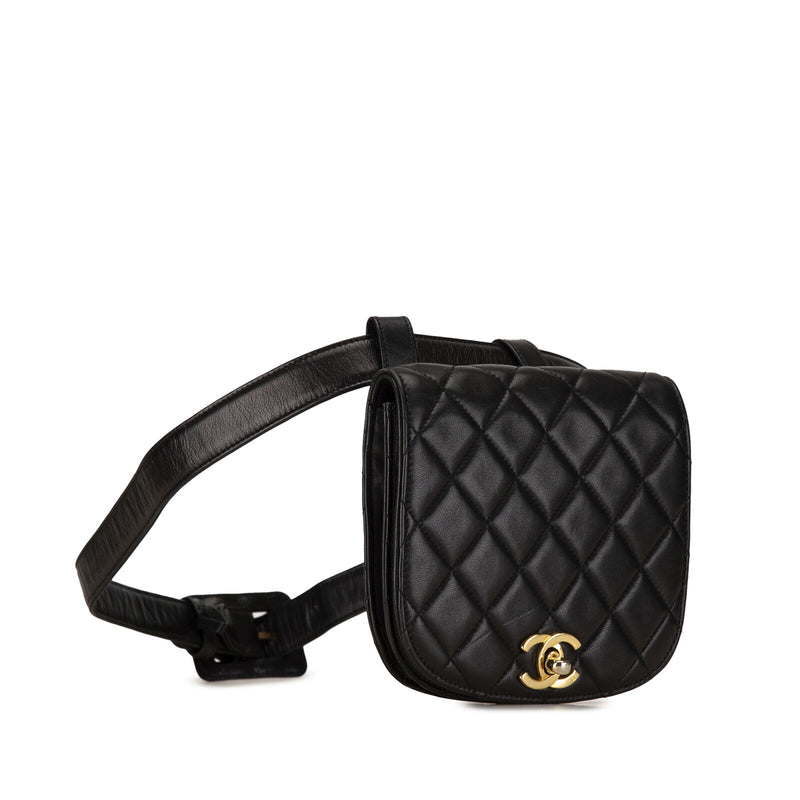 Chanel Cc Quilted Lambskin Black